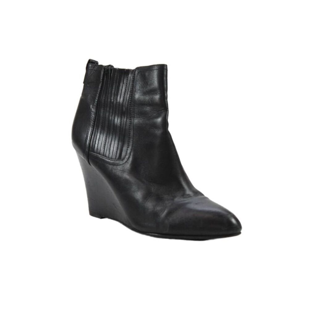 Sam Edelman Women's Pull-On Wedge Heels Pointed Toe Ankle Boots Black Size 9.5